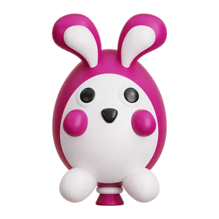 Easter Egg Bunny Balloon  3D Icon
