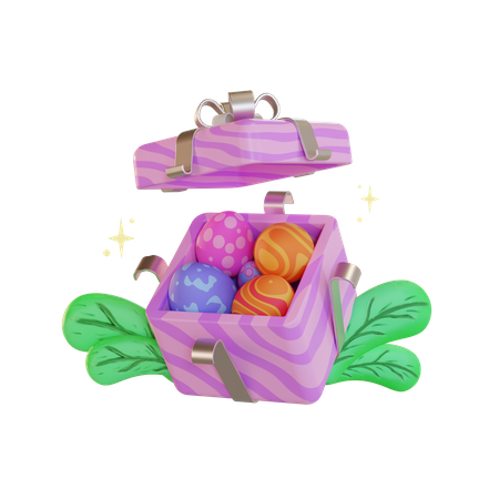 Easter egg gift  3D Illustration