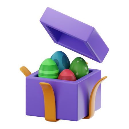 부활절 달걀 선물 상자  3D Icon