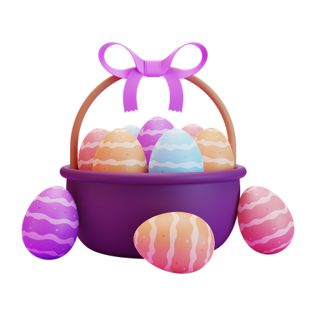 Easter egg gift hamper 3D Illustration