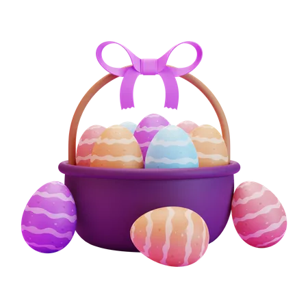 Easter egg gift hamper  3D Illustration