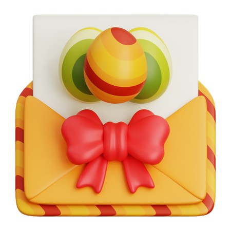 Easter Egg In Envelope  3D Icon