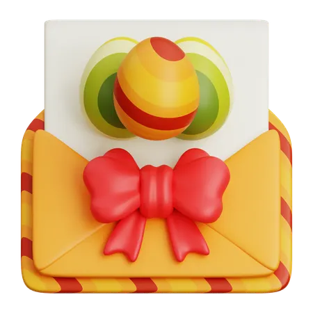 Easter Egg In Envelope  3D Icon