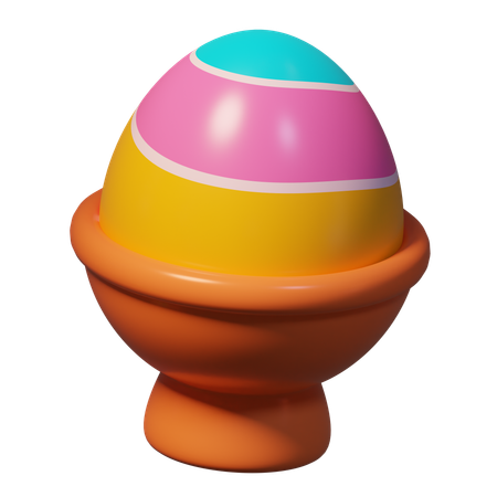 Easter Egg on Cup  3D Icon