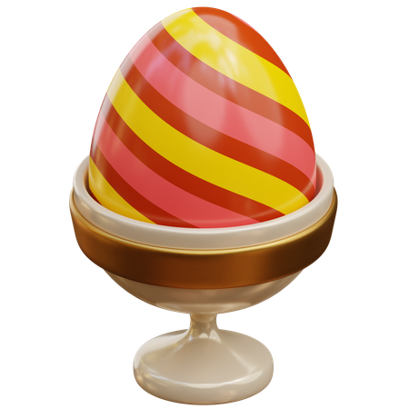 Easter Egg on Cup 3D Illustration
