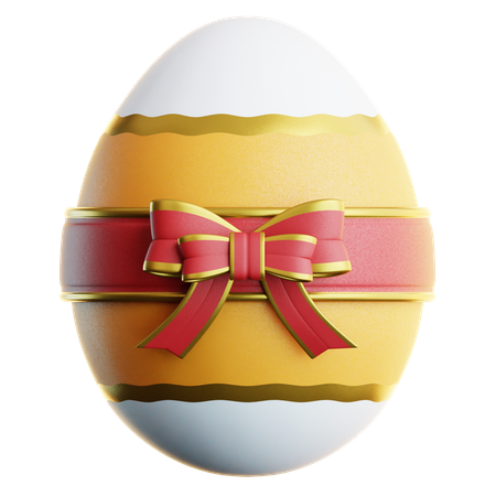 Easter Egg Wiht Ribbon Tie  3D Icon