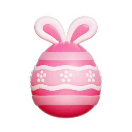 Easter Egg with Bunny Ear  3D Icon