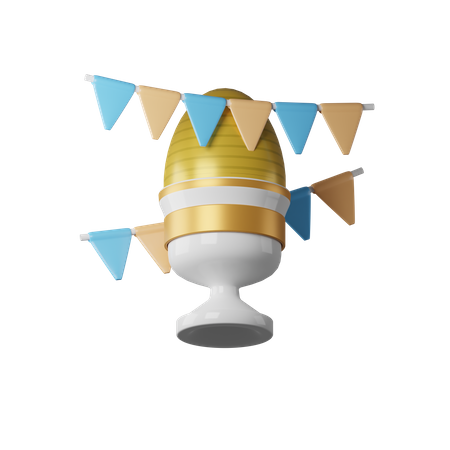 Easter Egg With Pennant  3D Icon