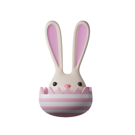 Easter Egg With Rabbit  3D Icon