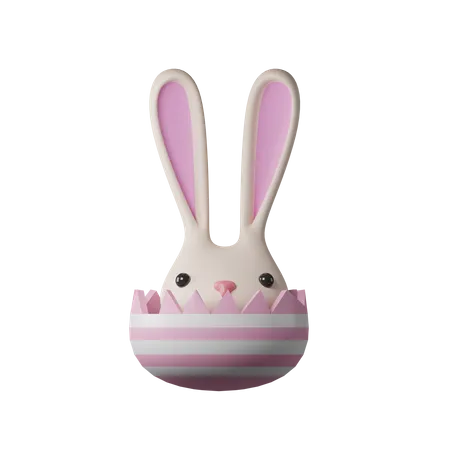 Easter Egg With Rabbit  3D Icon