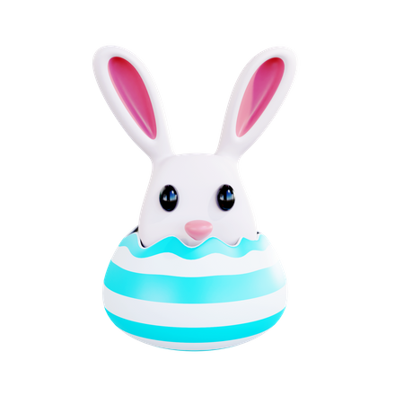 Easter Egg With Rabbit  3D Icon
