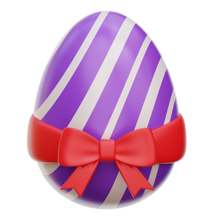 Easter Egg With Ribbon  3D Icon