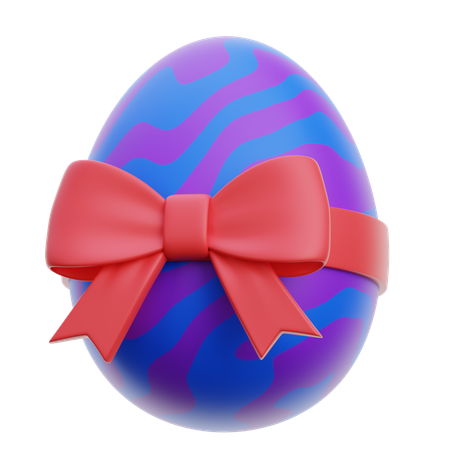 Easter Egg With Ribbon  3D Icon
