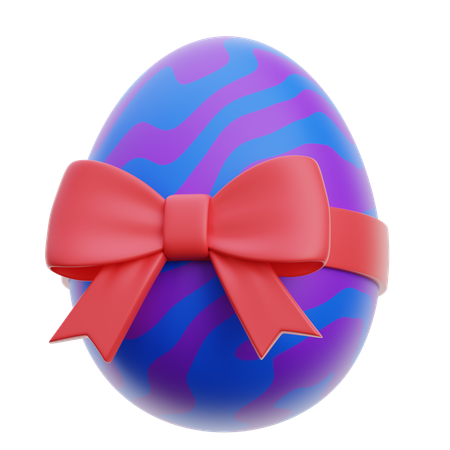 Easter Egg With Ribbon  3D Icon