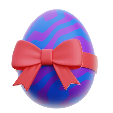 Easter Egg With Ribbon  3D Icon