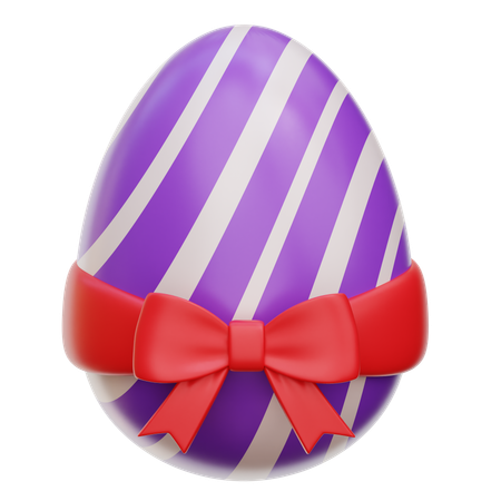 Easter Egg With Ribbon  3D Icon