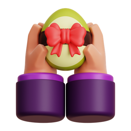 Easter Egg With Ribbon  3D Icon