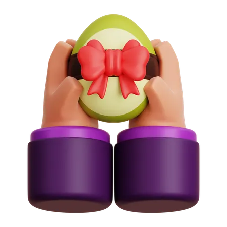 Easter Egg With Ribbon  3D Icon