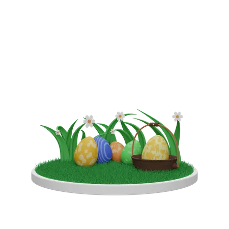 Easter Eggs  3D Illustration