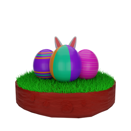 Easter Eggs  3D Illustration