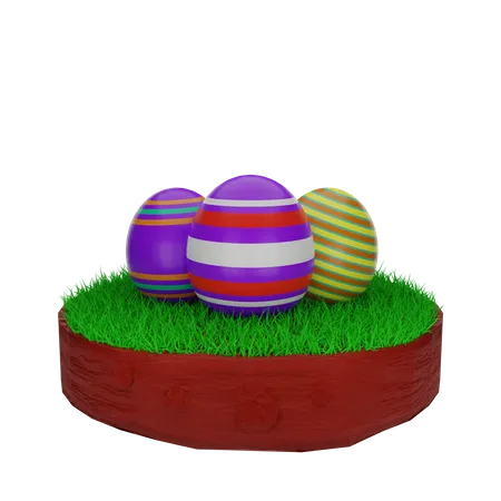 Easter Eggs  3D Illustration