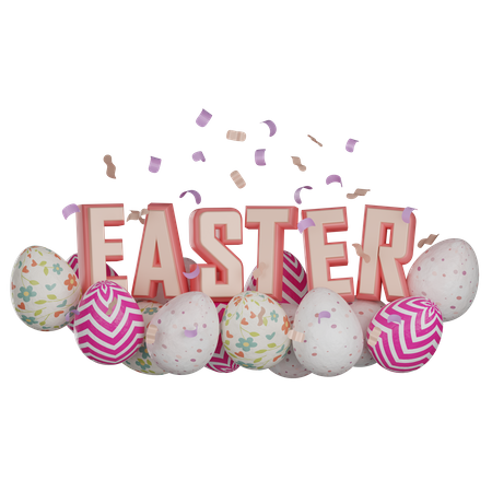 Easter eggs  3D Illustration