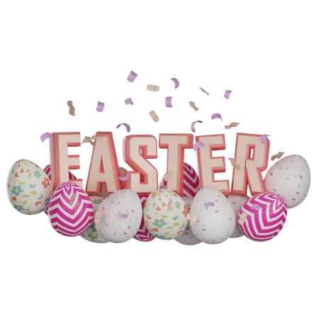 Easter eggs  3D Illustration