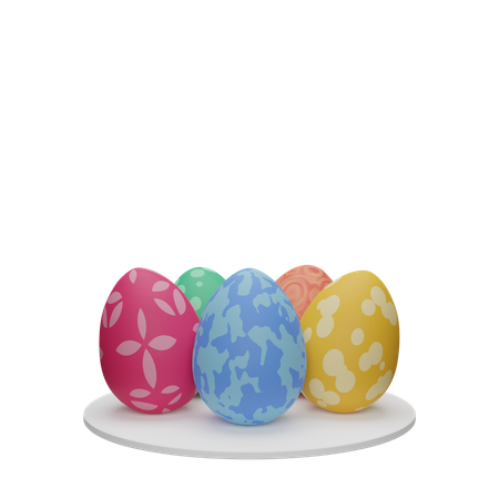 Easter Eggs  3D Illustration