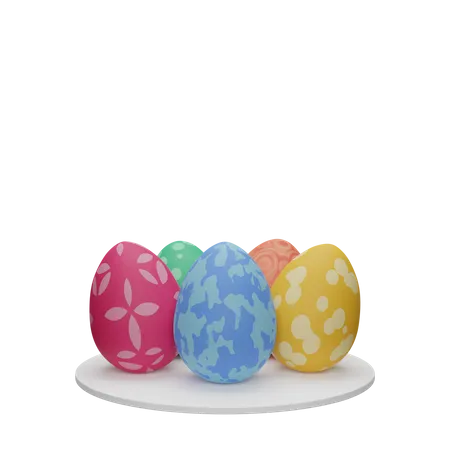 Easter Eggs  3D Illustration