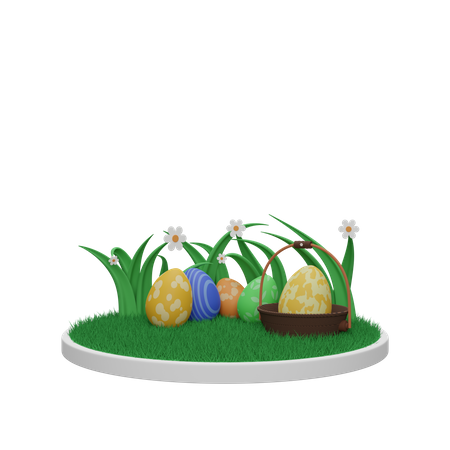 Easter Eggs  3D Illustration