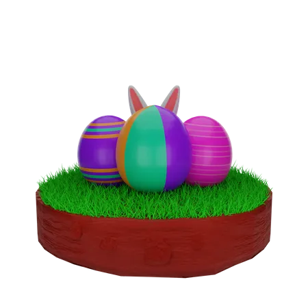 Easter Eggs  3D Illustration