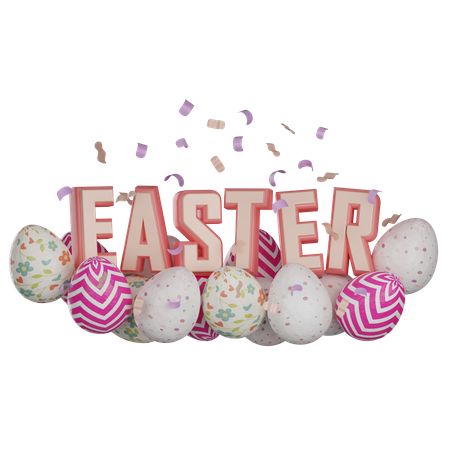 Easter eggs 3D Illustration