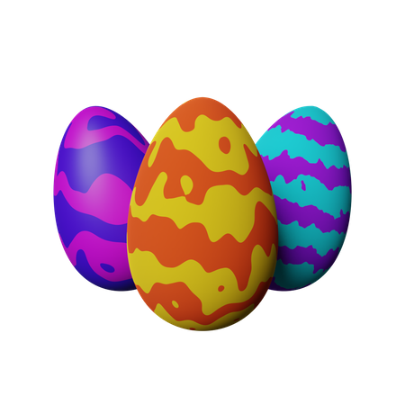 Easter Eggs 3D Illustration