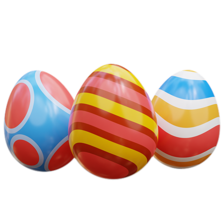 Easter Eggs 3D Illustration