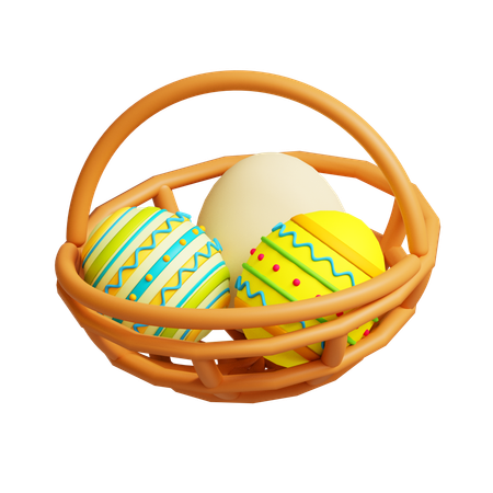イースターエッグバスケット  3D Icon