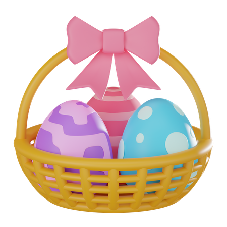 Easter Eggs Basket  3D Icon