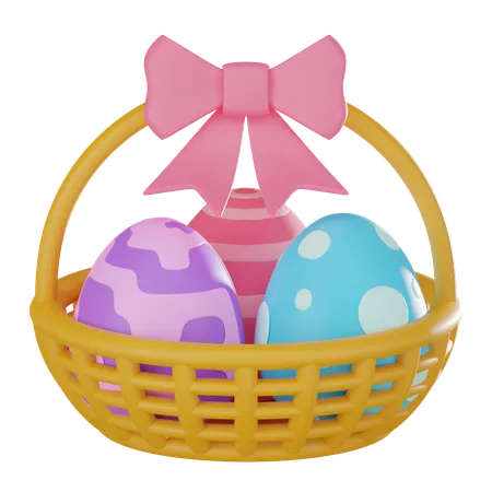 Easter Eggs Basket  3D Icon