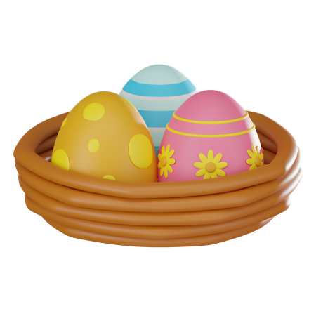 Easter Eggs Basket  3D Icon