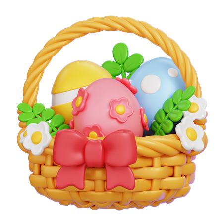 Easter Eggs Basket  3D Icon