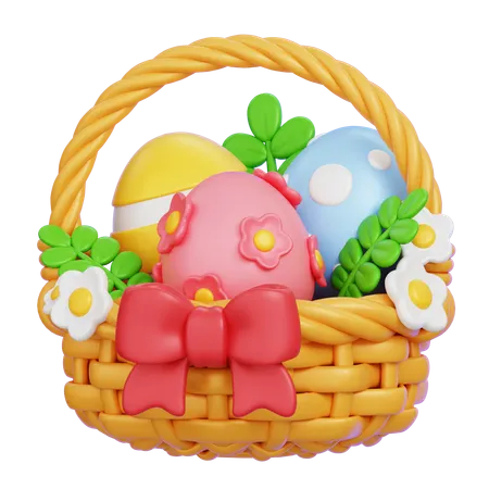 Easter Eggs Basket  3D Icon