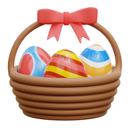 Easter Eggs Basket  3D Icon