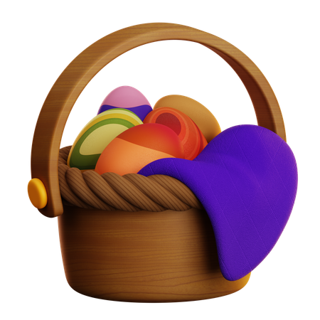 Easter Eggs Basket  3D Icon