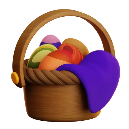 EASTER EGGS BASKET  3D Icon