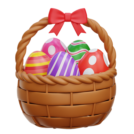 Easter Eggs Basket  3D Icon