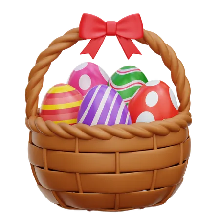 Easter Eggs Basket  3D Icon