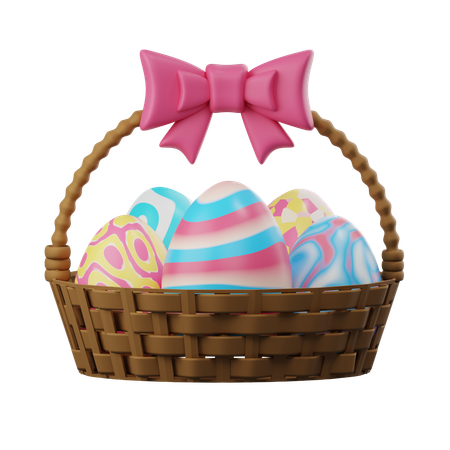 Easter Eggs Basket  3D Icon