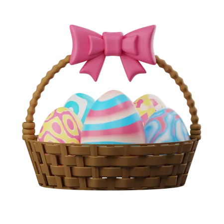 Easter Eggs Basket  3D Icon