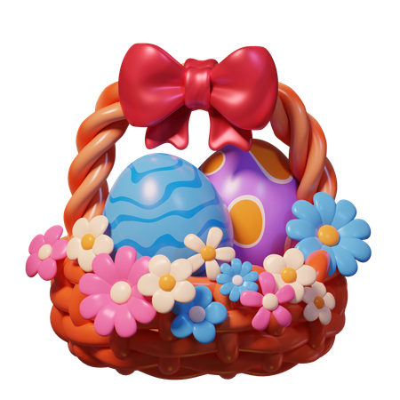 Easter Eggs Basket  3D Icon