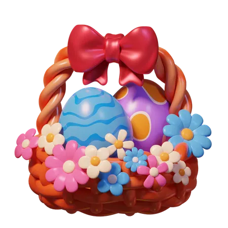 Easter Eggs Basket  3D Icon