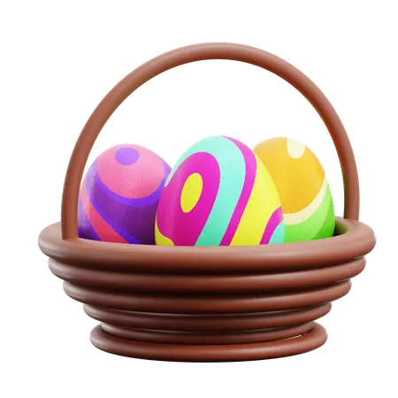 Easter Eggs Basket  3D Icon